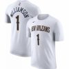 * Fitness Tops | Nike Men'S New Orleans Pelicans Zion Williamson #1 Dri-Fit White T-Shirt