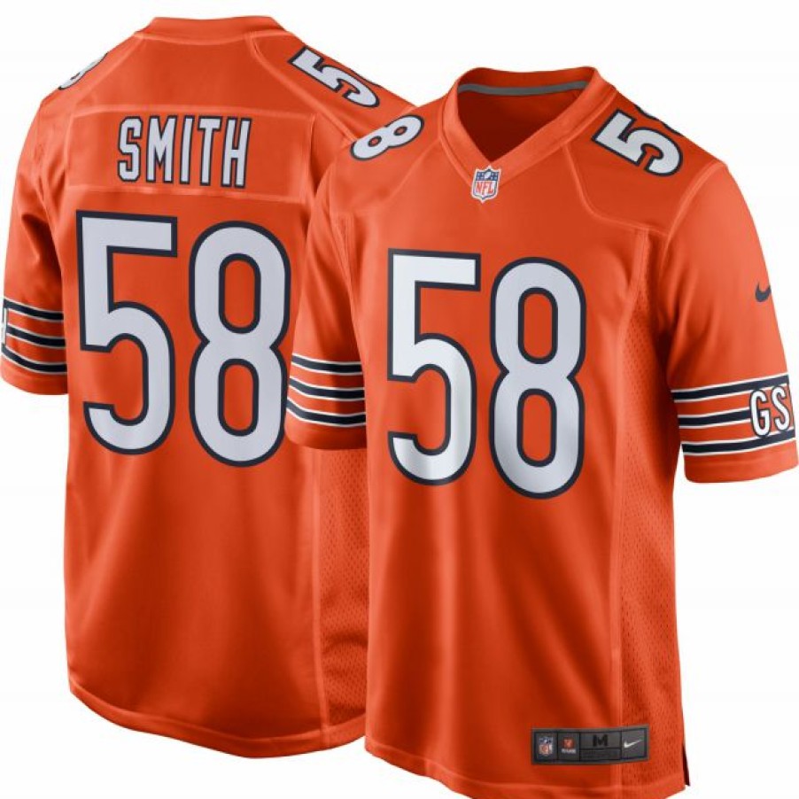 * Fitness Tops | Nike Men'S Chicago Bears Roquan Smith #58 Alternate Orange Game Jersey