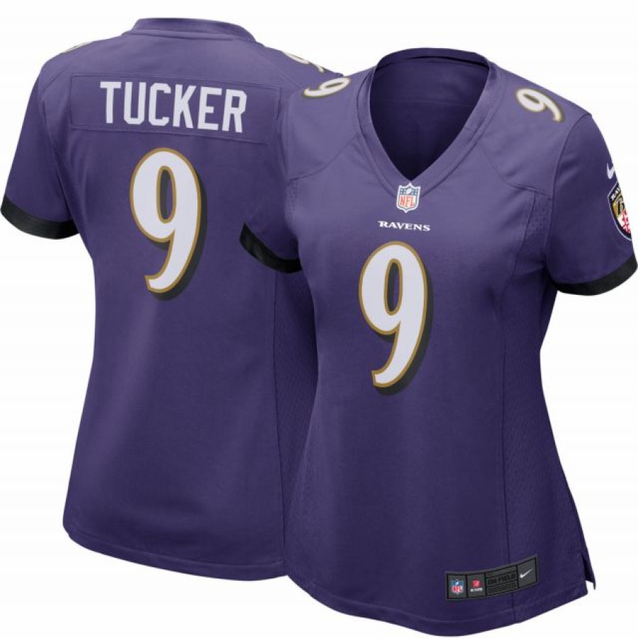 * Fitness Tops | Nike Women'S Baltimore Ravens Justin Tucker #9 Purple Game Jersey