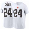 * Fitness Tops | Nike Men'S Cleveland Browns Nick Chubb #24 White T-Shirt