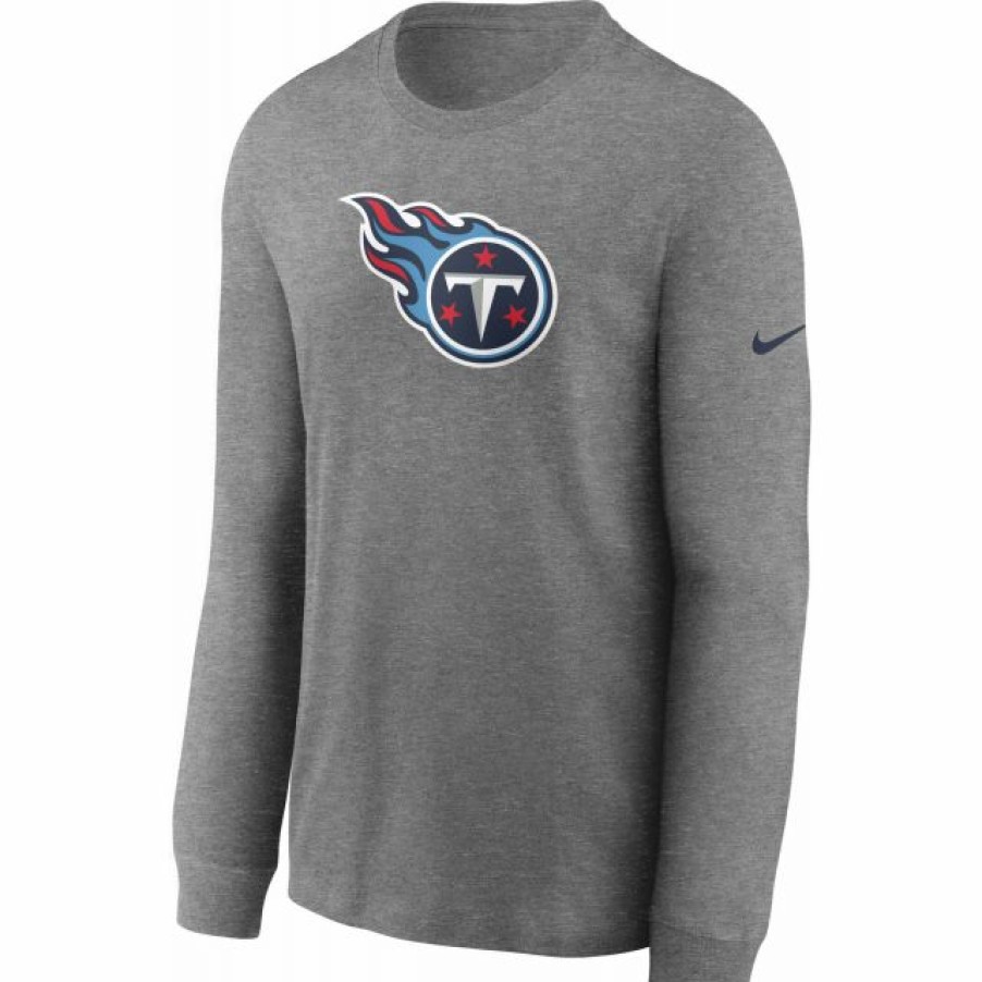 * Fitness Tops | Nike Men'S Tennessee Titans Logo Cotton Long Sleeve T-Shirt