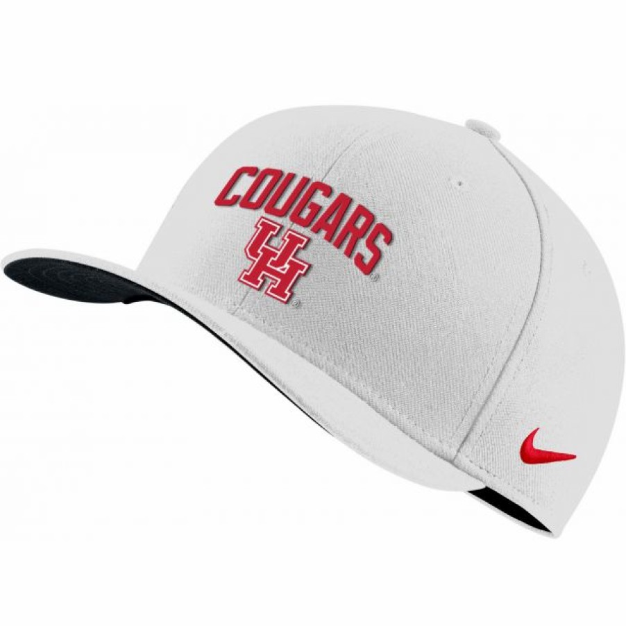 * Headwear | Nike Men'S Houston Cougars White Swoosh Flex Stretch Fit Hat