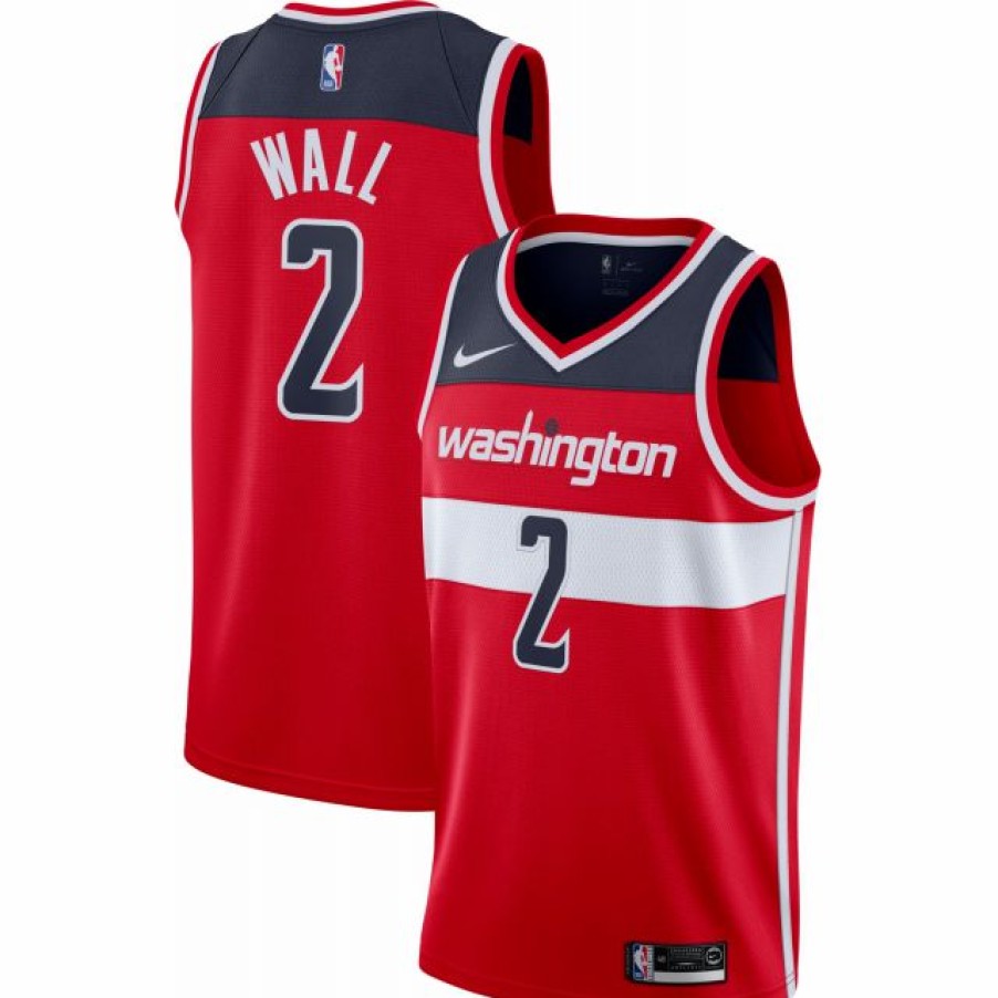 * Fitness Tops | Nike Men'S Washington Wizards John Wall #2 Red Dri-Fit Swingman Jersey