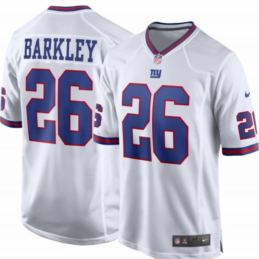 * Fitness Tops | Nike Men'S New York Giants Saquon Barkley #26 White Game Jersey