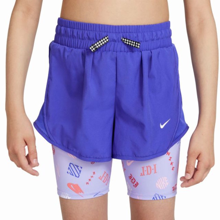 * Shorts | Nike Girls' Dri-Fit Tempo 2-In-1 Mongram Running Shorts