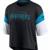 * Fitness Tops | Nike Women'S Carolina Panthers Cropped Black T-Shirt