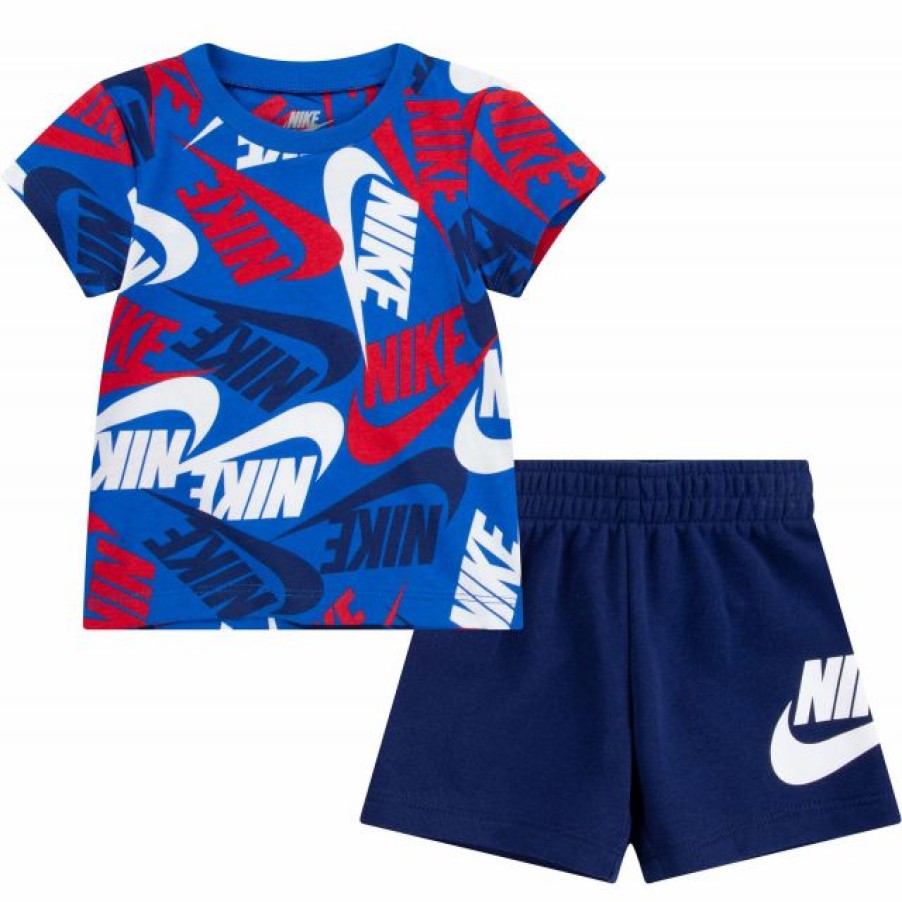 * Shorts | Nike Little Boys' Sportswear Toss All Over Print T-Shirt And Shorts Set