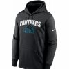 * Fitness Tops | Nike Men'S Carolina Panthers Hometown Black Therma-Fit Hoodie