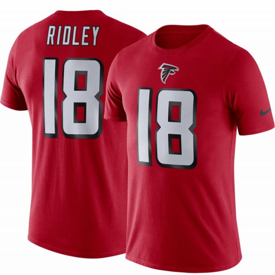 * Fitness Tops | Nike Men'S Atlanta Falcons Calvin Ridley #18 Logo Red T-Shirt