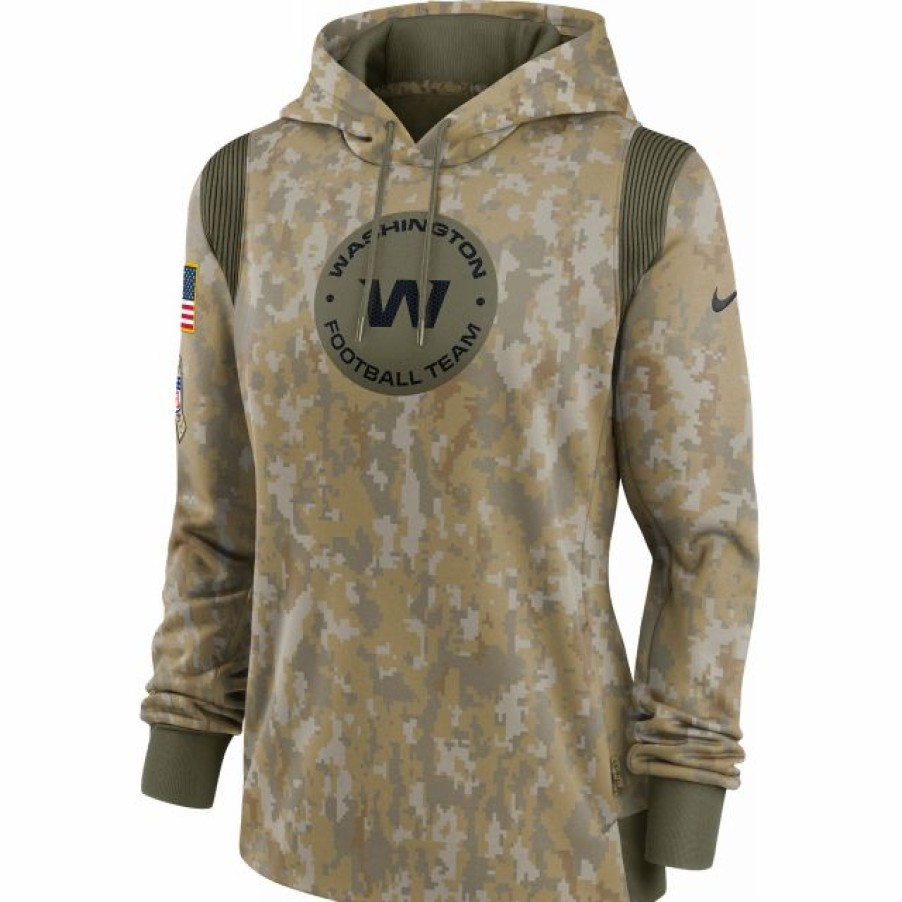 * Fitness Tops | Nike Women'S Washington Football Team Salute To Service Camouflage Hoodie