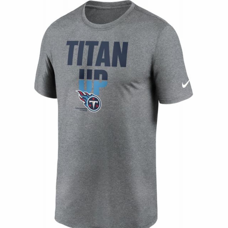 * Fitness Tops | Nike Men'S Tennessee Titans 'Titan Up' Legend Grey T-Shirt