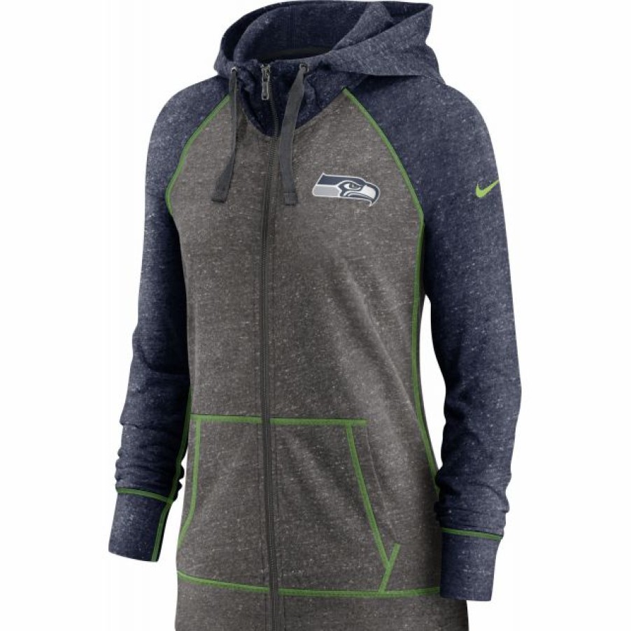 * Fitness Tops | Nike Women'S Seattle Seahawks Gym Vintage Club Full-Zip Hoodie