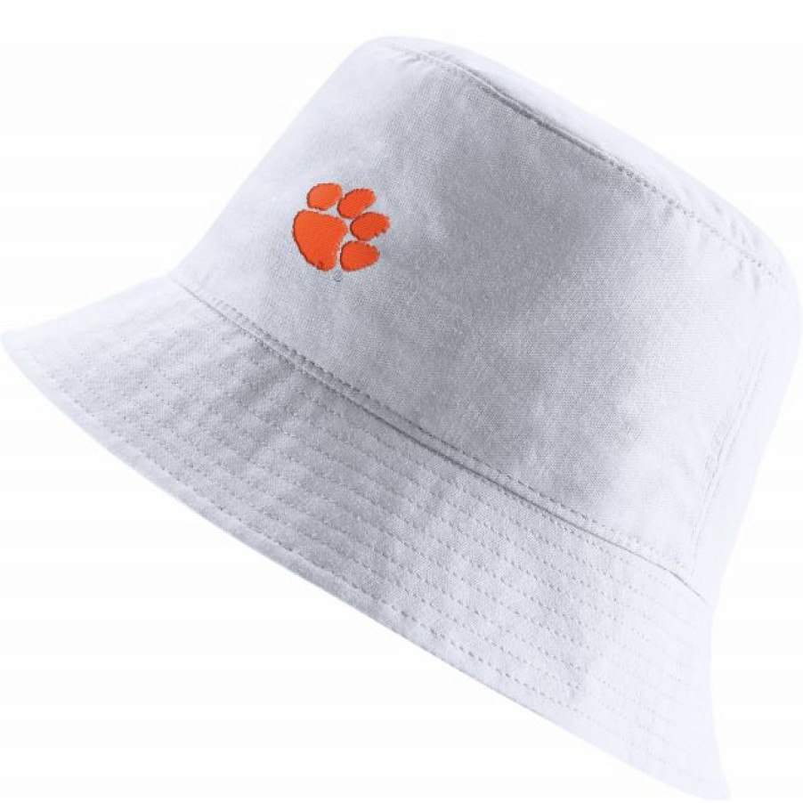 * Headwear | Nike Men'S Clemson Tigers White Bucket Hat