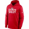 * Fitness Tops | Nike Men'S Kansas City Chiefs 2021 Run The Afc West Division Champions Red Pullover Hoodie