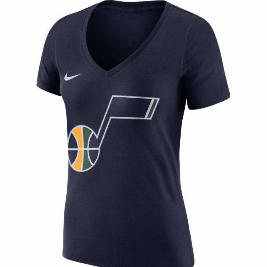 * Fitness Tops | Nike Women'S Utah Jazz Navy Dri-Fit V-Neck T-Shirt