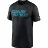 * Fitness Tops | Nike Men'S Carolina Panthers Legend Wordmark Black Performance T-Shirt