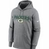 * Fitness Tops | Nike Men'S Green Bay Packers Left Chest Therma-Fit Grey Hoodie