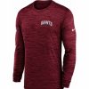 * Fitness Tops | Nike Men'S New York Giants Sideline Legend Velocity Red Long Sleeve T-Shirt