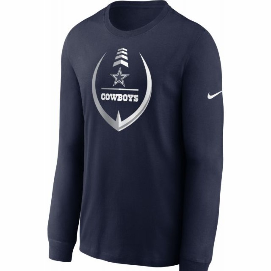 * Fitness Tops | Nike Men'S Dallas Cowboys Legend Icon Blue Long Sleeve T-Shirt