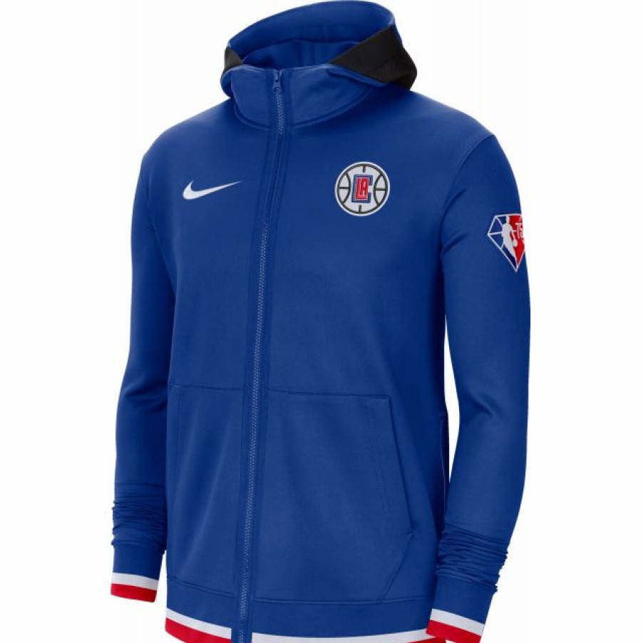 * Fitness Tops | Nike Men'S Los Angeles Clippers Blue Dri-Fit Hoodie