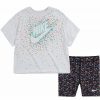 * Shorts | Nike Little Girls' Swoosh Sprinkle T-Shirt And Biker Shorts Set