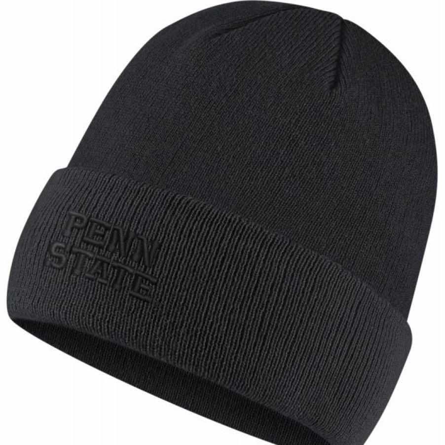 * Headwear | Nike Men'S Penn State Nittany Lions Black Logo Cuffed Knit Beanie