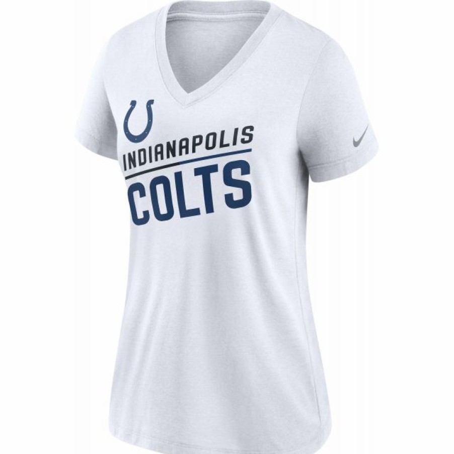 * Fitness Tops | Nike Women'S Indianapolis Colts Slant White V-Neck T-Shirt