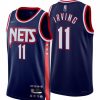 * Fitness Tops | Nike Men'S 2021-22 City Edition Brooklyn Nets Kyrie Irving #11 Blue Dri-Fit Swingman Jersey