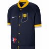 * Fitness Tops | Nike Men'S 2021-22 City Edition Indiana Pacers Blue Full Showtime Full Zip Short Sleeve Jacket