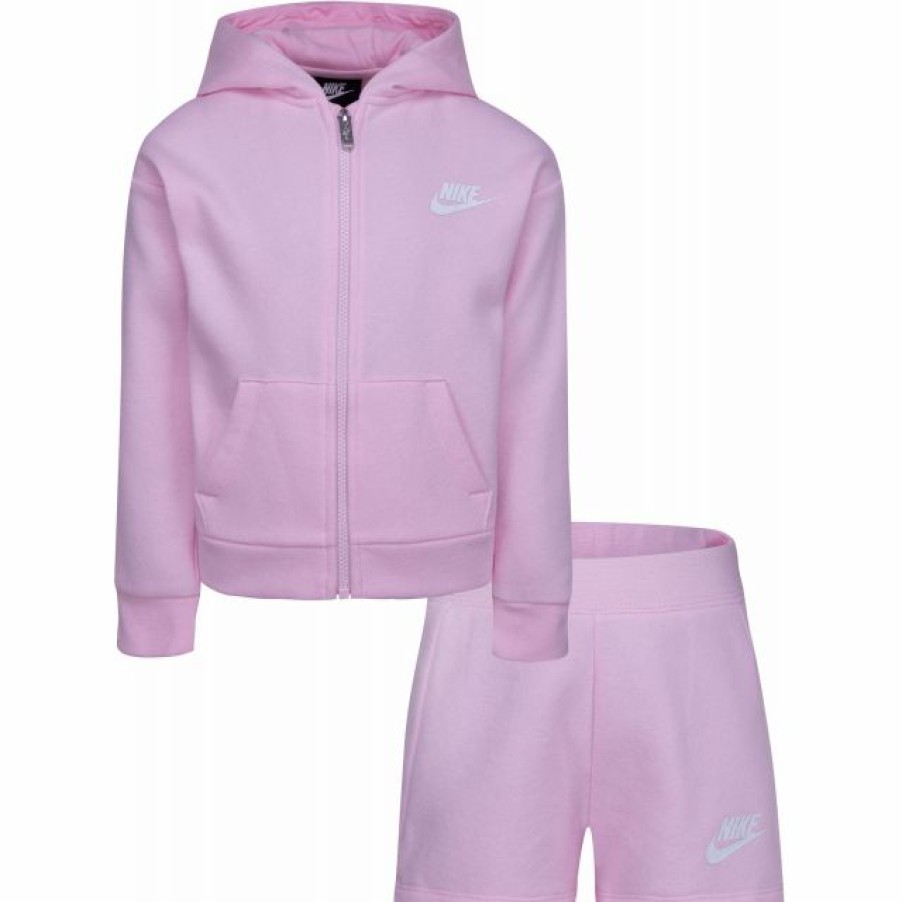 * Shorts | Nike Little Girls' Club Fleece Shorts And Full Zip Set