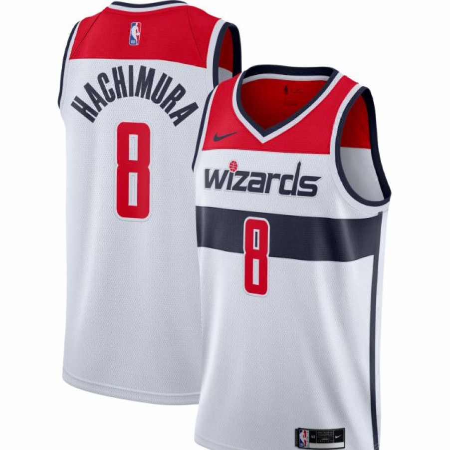 * Fitness Tops | Nike Men'S Washington Wizards Rui Hachimura #8 White Dri-Fit Swingman Jersey