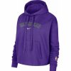 * Fitness Tops | Nike Women'S 2021-22 City Edition Milwaukee Bucks Purple Essential Cropped Pullover Hoodie