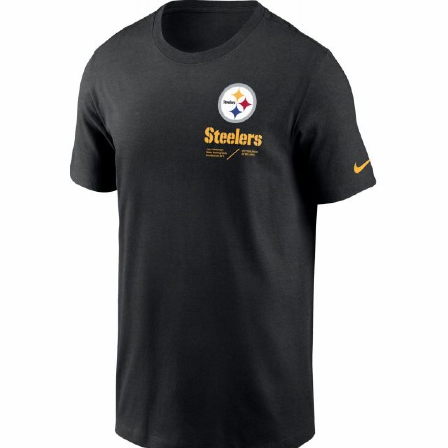 * Fitness Tops | Nike Men'S Pittsburgh Steelers Sideline Team Issue Black T-Shirt