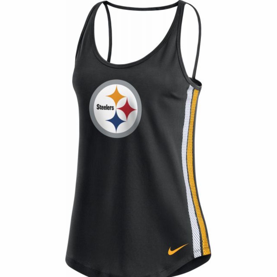 * Fitness Tops | Nike Women'S Pittsburgh Steelers Dri-Fit Black Performance Tank Top