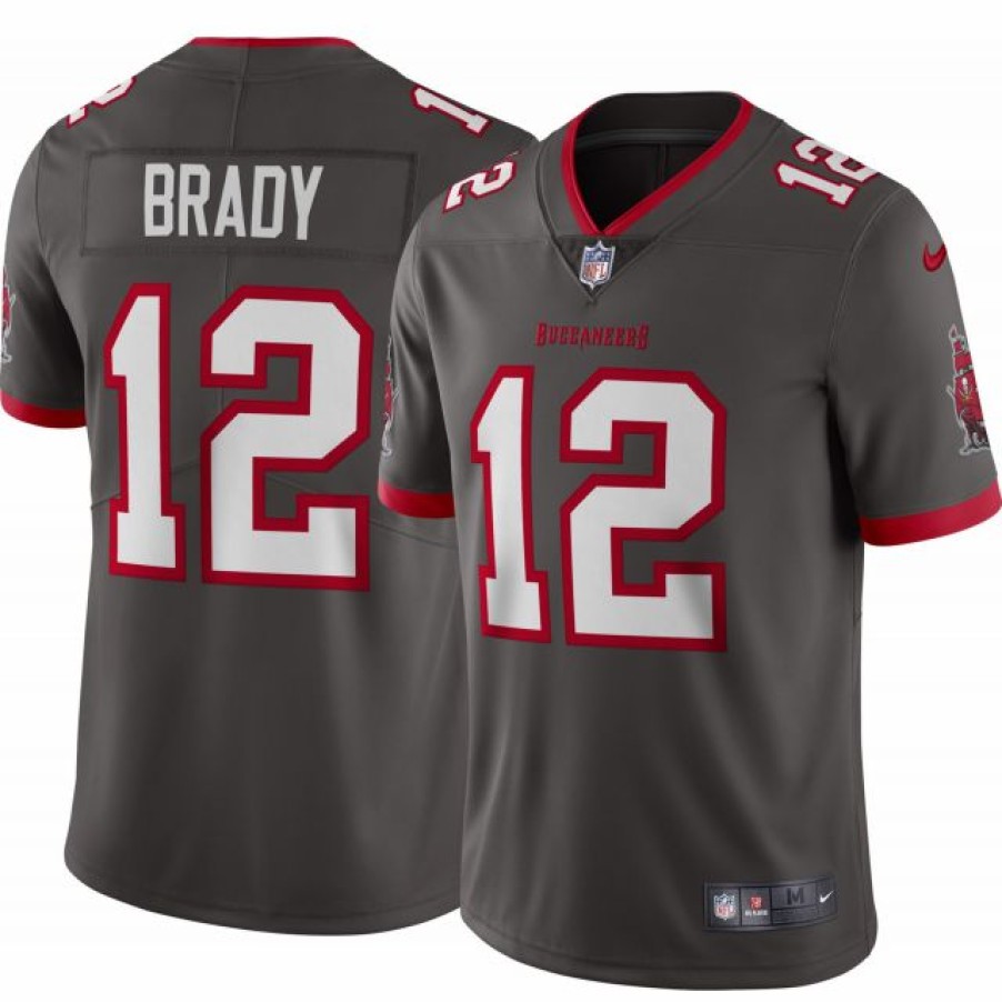 * Fitness Tops | Nike Men'S Tampa Bay Buccaneers Tom Brady #12 Pewter Limited Jersey