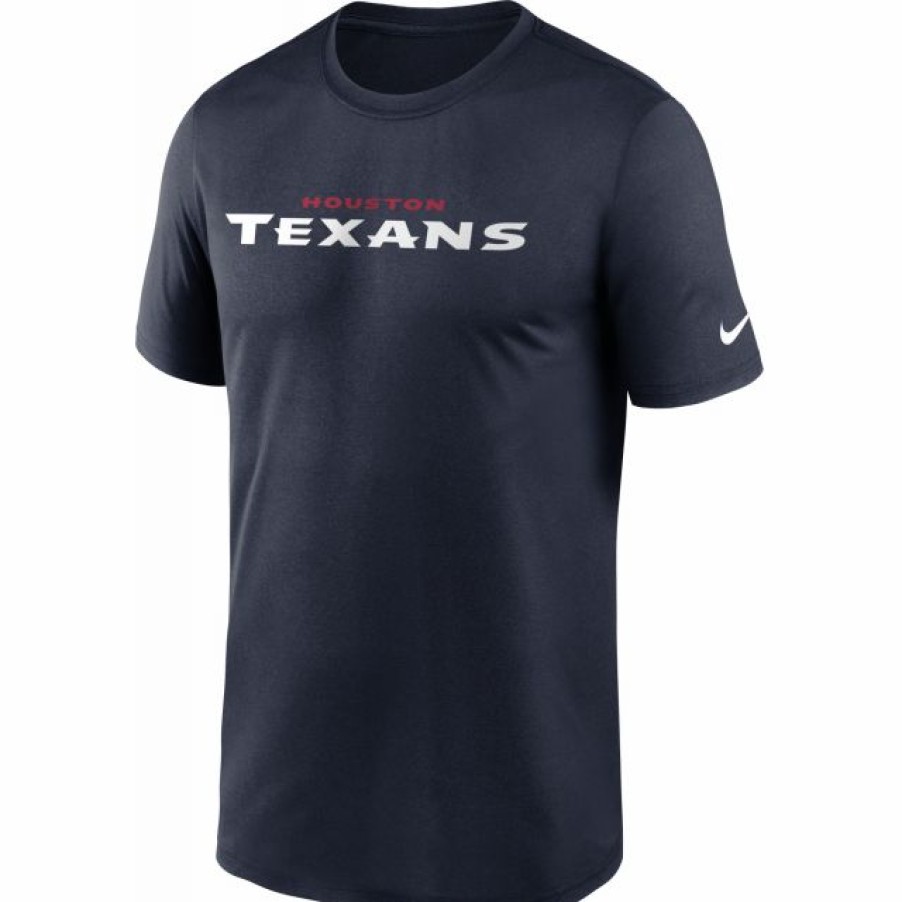 * Fitness Tops | Nike Men'S Houston Texans Legend Wordmark Navy Performance T-Shirt