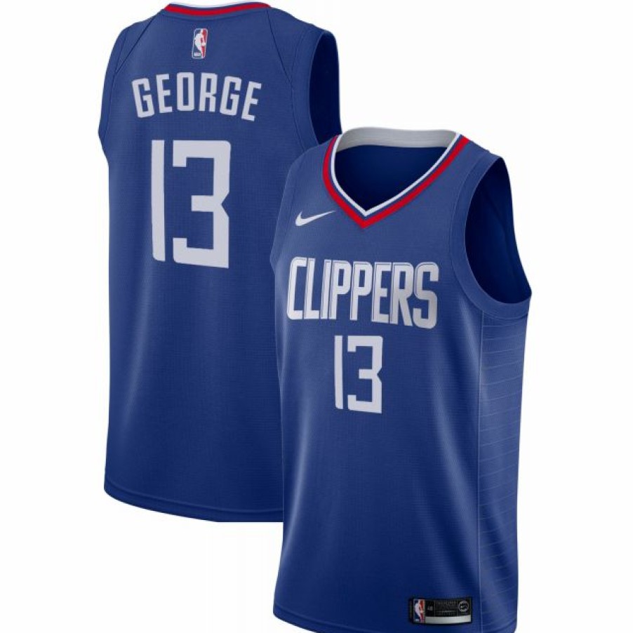 * Fitness Tops | Nike Men'S Los Angeles Clippers Paul George #13 Royal Dri-Fit Swingman Jersey