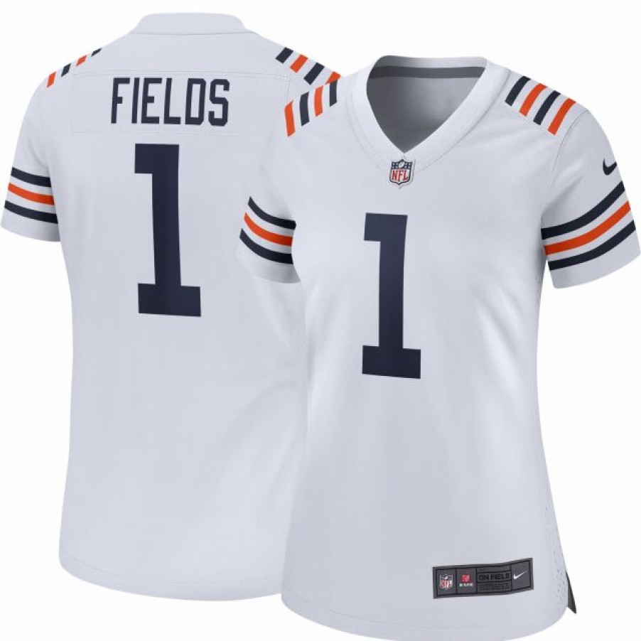 * Fitness Tops | Nike Women'S Chicago Bears Justin Fields #1 Alternate White Game Jersey