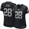 * Fitness Tops | Nike Women'S Las Vegas Raiders Josh Jacobs #28 Black Game Jersey