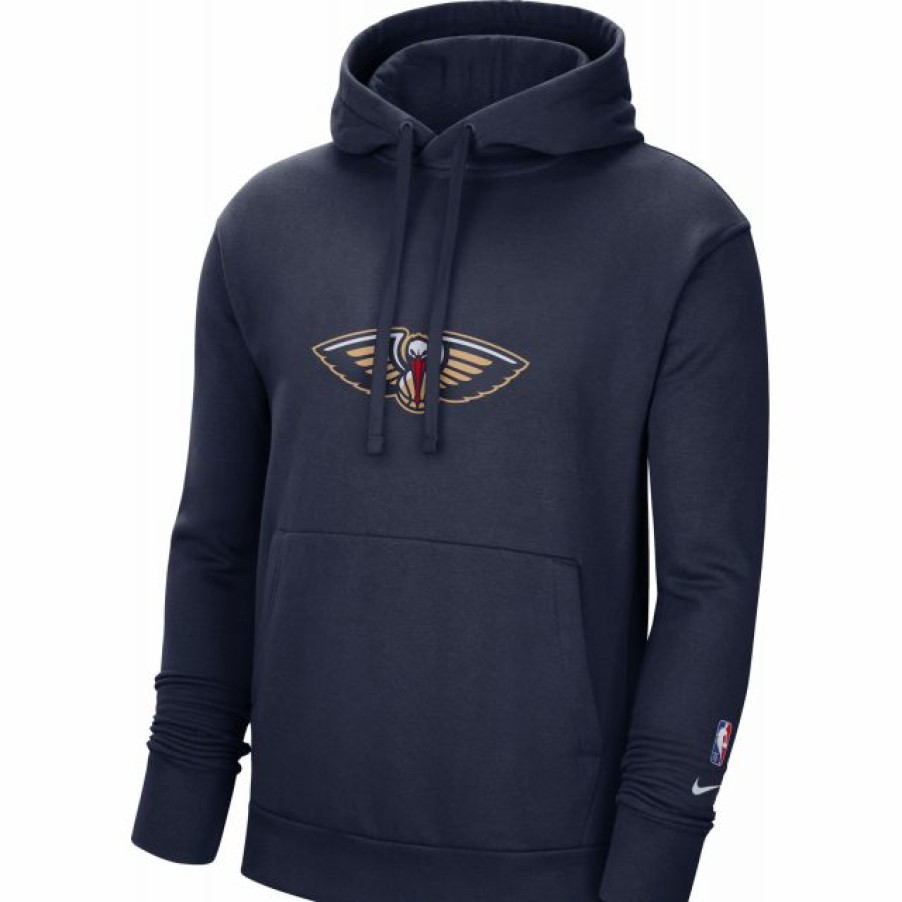 * Fitness Tops | Nike Men'S New Orleans Pelicans Navy Fleece Hoodie