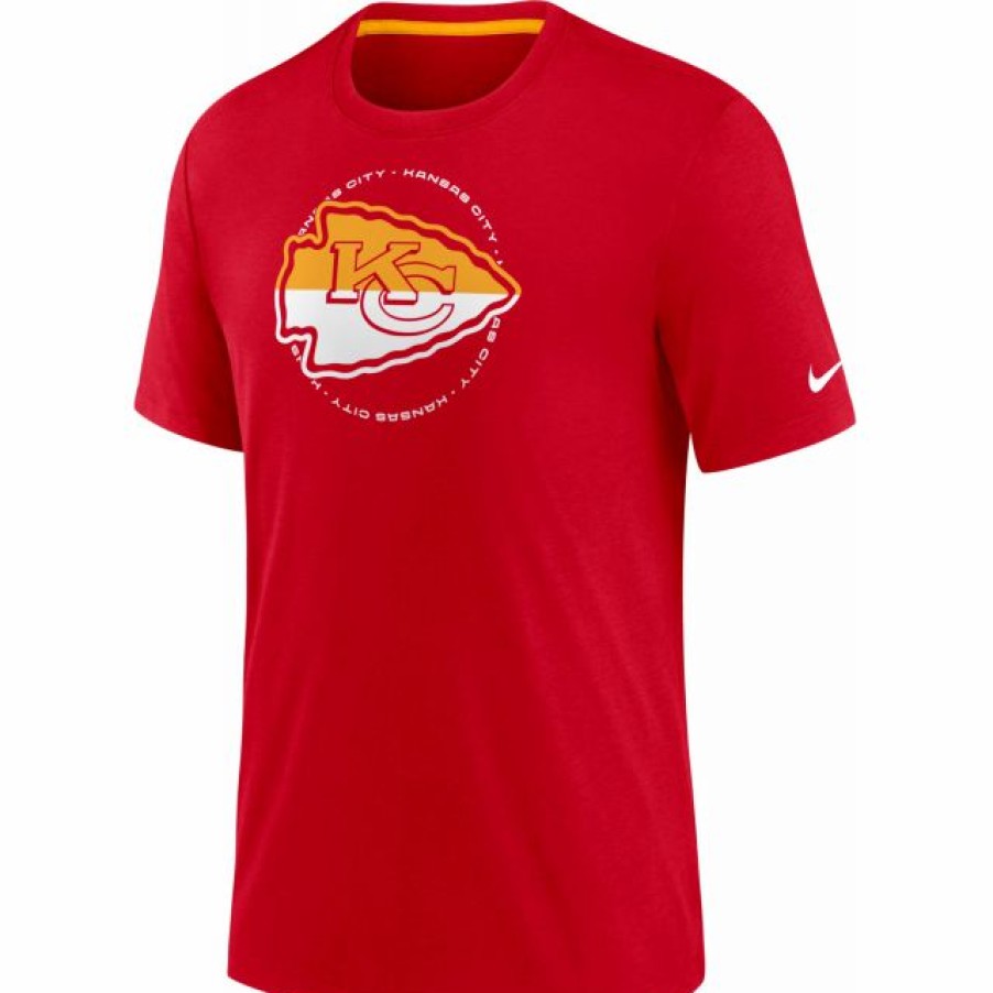 * Fitness Tops | Nike Men'S Kansas City Chiefs Impact Tri-Blend Red T-Shirt