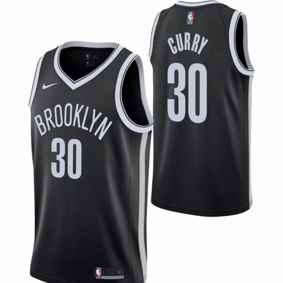 * Headwear | Nike Youth Brooklyn Nets Seth Curry #30 Black Dri-Fit Swingman Jersey