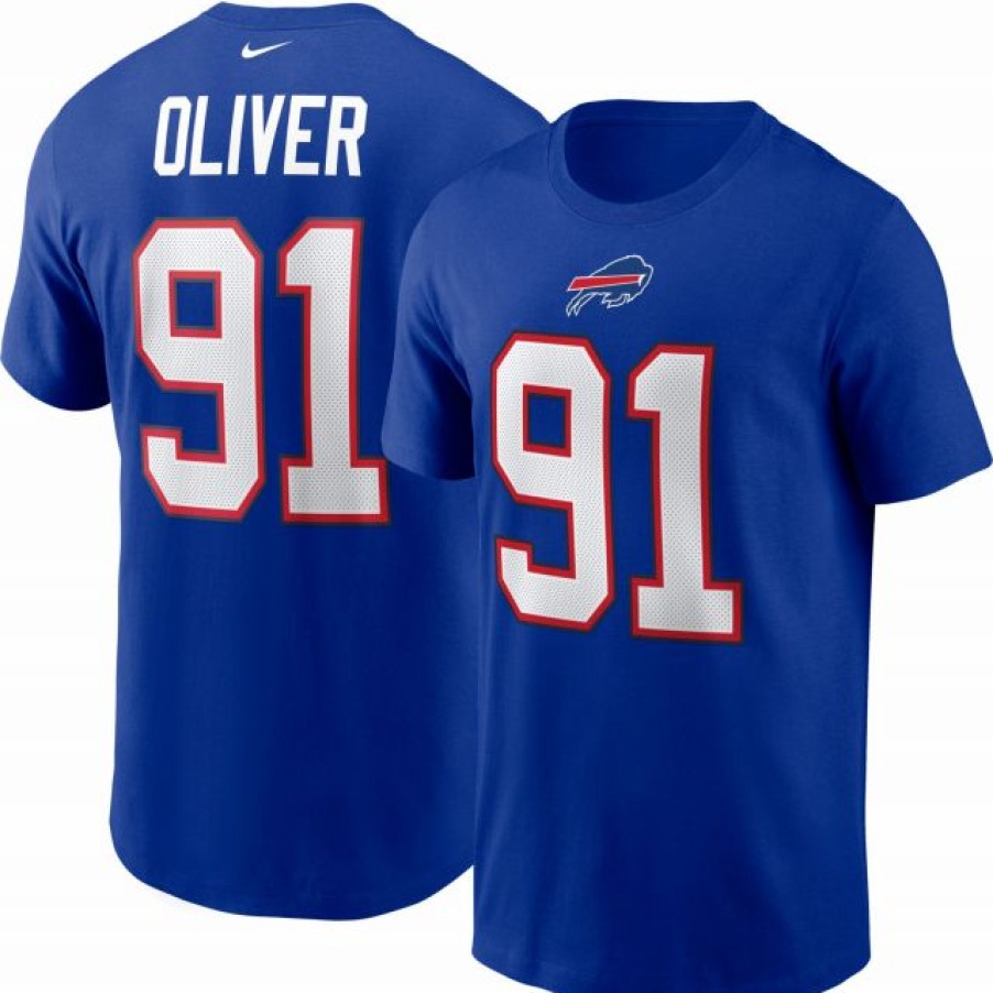 * Fitness Tops | Nike Men'S Buffalo Bills Ed Oliver #91 Old Royal T-Shirt