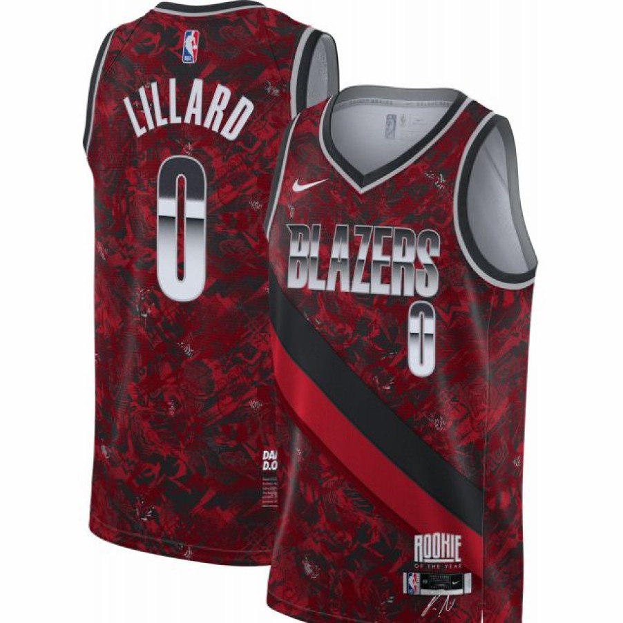 * Fitness Tops | Nike Men'S Portland Trail Blazers Damian Lillard Rookie-Of-The-Year Jersey