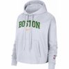 * Fitness Tops | Nike Women'S 2021-22 City Edition Boston Celtics White Essential Cropped Pullover Hoodie