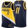 * Fitness Tops | Nike Men'S 2021-22 City Edition Indiana Pacers Domantas Sabonis #11 Blue Dri-Fit Swingman Jersey