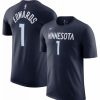 * Fitness Tops | Nike Men'S Minnesota Timberwolves Anthony Edwards Navy Cotton T-Shirt