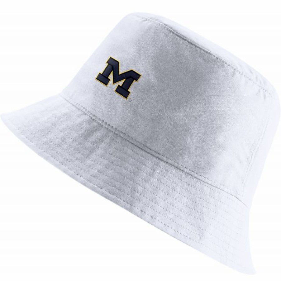 * Headwear | Nike Men'S Michigan Wolverines Core Bucket White Hat