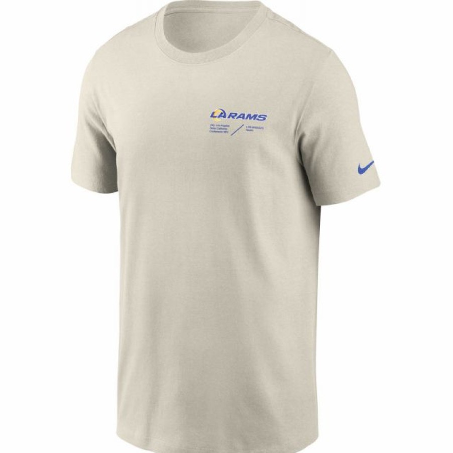 * Fitness Tops | Nike Men'S Los Angeles Rams Sideline Team Issue Light Bone T-Shirt