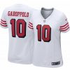 * Fitness Tops | Nike Women'S San Francisco 49Ers Jimmy Garoppolo #10 White Game Jersey